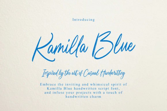 Kamilla Blue: A Hand-Crafted Script Font That Feels Human